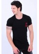 El Patron Nakışlı Cep Siyah T-Shirt