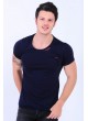 Cepli Kesik Detay Lacivert T-Shirt