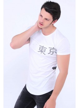 Yazı Baskılı Beyaz T-Shirt