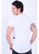 Kuru Kafa Kabartma Baskılı Beyaz T-Shirt