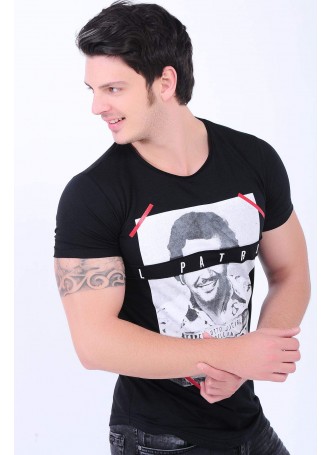 El Patron Baskılı Siyah T-Shirt