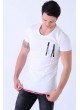 Çift Fermuar Alt Detay Beyaz T-Shirt