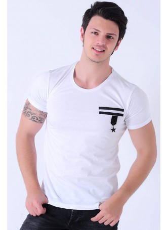 Yıldız Armalı Beyaz T-Shirt