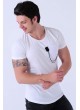 Cep Zincirli Armalı Beyaz T-Shirt