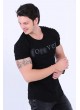 Forever Yazılı Omuz Detay Siyah T-Shirt