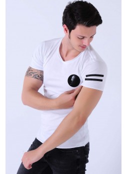 Kuru Kafa Armalı Beyaz T-Shirt
