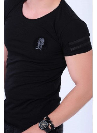 Kuru Kafa Armalı Siyah T-Shirt
