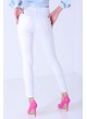Sarı Gül İşlemeli Beyaz Denim