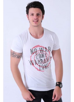 War Zone Baskılı Beyaz T-shirt