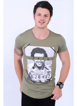 El Patron Baskılı Haki T-shirt