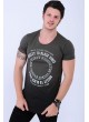Degrade Baskılı Haki T-shirt