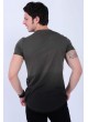 Degrade Baskılı Haki T-shirt