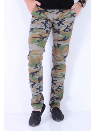 Füme Kamuflaj Pantolon