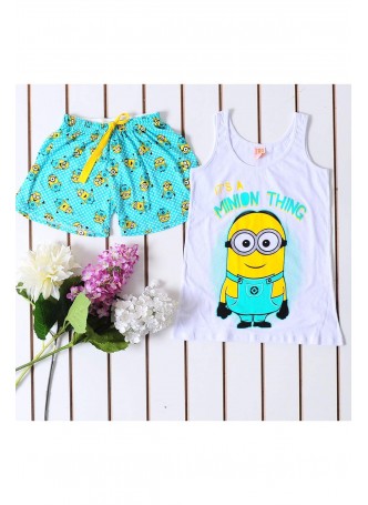 Minion Turkuaz Şortlu Pijama Takım