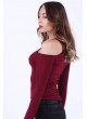 İp Askı Dantel Küpür Bordo Bluz