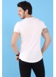 Kabartma Baskı Desenli Beyaz T-Shirt