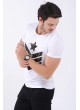Yıldız Kamuflaj Baskılı Beyaz T-Shirt