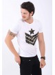 Yıldız Kamuflaj Baskılı Beyaz T-Shirt
