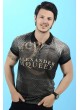 Alexander Yazılı Polo Yaka siyah T-Shirt