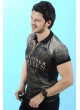 Alexander Yazılı Polo Yaka siyah T-Shirt