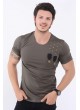 Apoletli Omuz Taş Haki T-Shirt