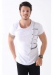 Fermuar Kesik detay Beyaz T-Shirt