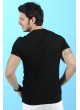 Apoletli Omuz Taş Siyah T-Shirt