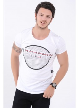 Baskılı Beyaz T-Shirt