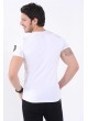 Kamuflaj Kesikli Beyaz T-Shirt