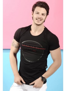 Baskılı Siyah T-Shirt