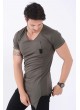 Cep Armalı Yan Kesik Haki T-Shirt