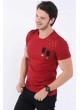 Apoletli Omuz Taş Kırmızı T-Shirt