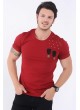 Apoletli Omuz Taş Kırmızı T-Shirt