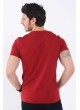 Apoletli Omuz Taş Kırmızı T-Shirt
