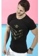 Yıldız Kamuflaj Baskılı Siyah T-Shirt
