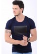 Baskılı Etek Tırtık Lacivert T-Shirt
