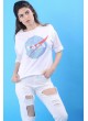 Nasa Baskılı Beyaz T-Shirt