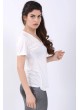 V Yaka Beyaz T-Shirt