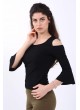 Omuz Açık Kol Volan Siyah Bluz