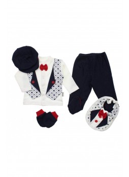 Erkek Bebek Küçük Damat 5 li Zıbın Set 035-84171-012