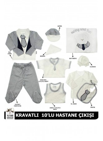 Erkek Bebek Kravatlı 10 lu Hastane Çıkışı 035-88178-012