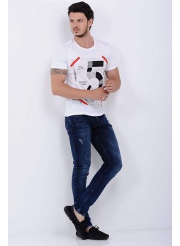 Taşlamalı Lacivert Denim