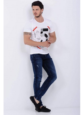 Taşlamalı Lacivert Denim