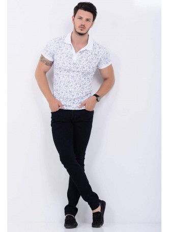 Çizgili Koyu Lacivert Denim
