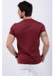 Cep Armalı Bordo T-Shirt