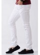 Kesikli Taşlı Beyaz Denim