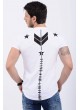 Cep Püskürtme Baskılı Beyaz T-Shirt