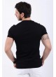 Kabartma Baskılı Siyah T-Shirt