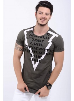 Danger Zone Yazılı Haki T-Shirt