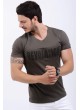 Kabartma Yazı Haki T-Shirt